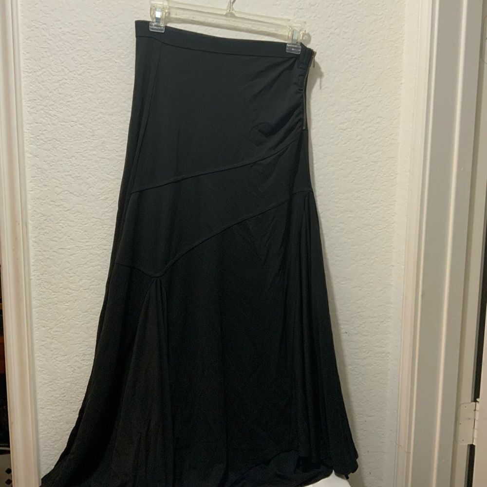 Boston Proper Black  zip  Asymmetrical Skirt Size small